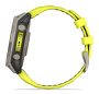 Смарт часы Garmin Fenix 8, 47 мм, Solar, Sapphire Titanium with AMP yellow/graphite silicone band