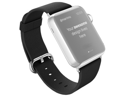 Ремешок кожанный Rock Genuine Leather Watchband для Apple Watch 42/44/45mm, черный