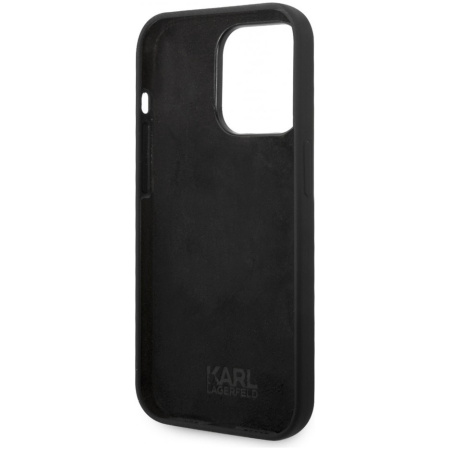 Чехол CG Mobile Karl Lagerfeld Liquid silicone Big KL logo Hard для iPhone 14 Pro, цвет Черный