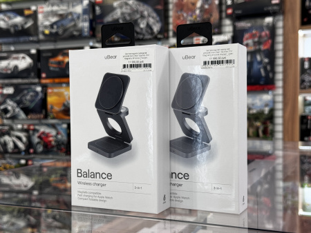 Беспроводное зарядное устройство uBear Balance 3in1 Magnetic Wireless Charger, цвет:серый