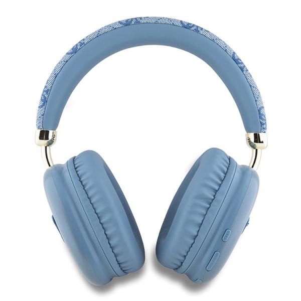 Беспроводные наушники Guess Headphones PU 4G Triangle Metal Logo Blue
