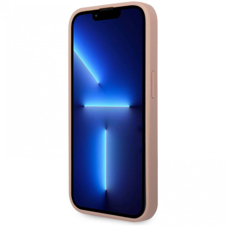 Чехол CG Mobile Guess PU Saffiano Double cardslot w Metal triangle logo Hard для iPhone 14 Pro, цвет Розовый