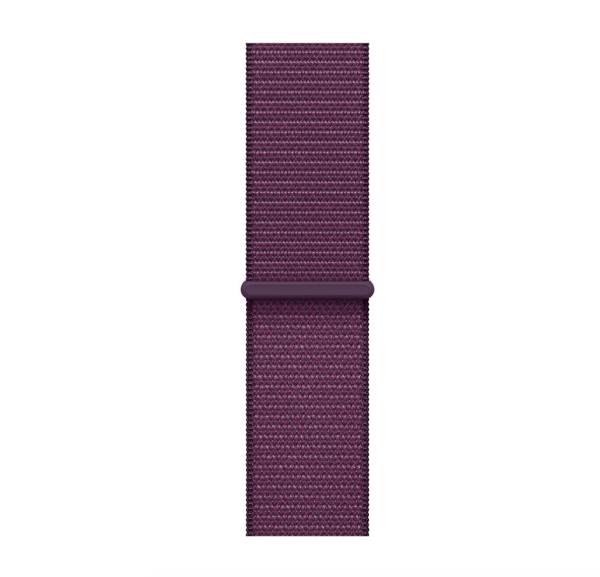 Apple Watch SE (2024), 40 мм корпус из алюминия цвета «Silver», ремешок Sport Loop цвета «Plum»