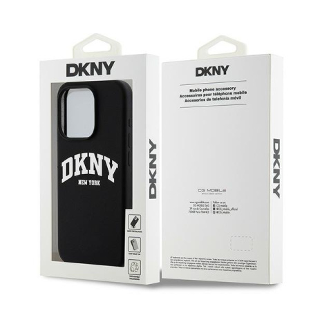 Чехол DKNY Liquid Silicone Arch Logo Hard Black/White (MagSafe) для iPhone 15 Pro