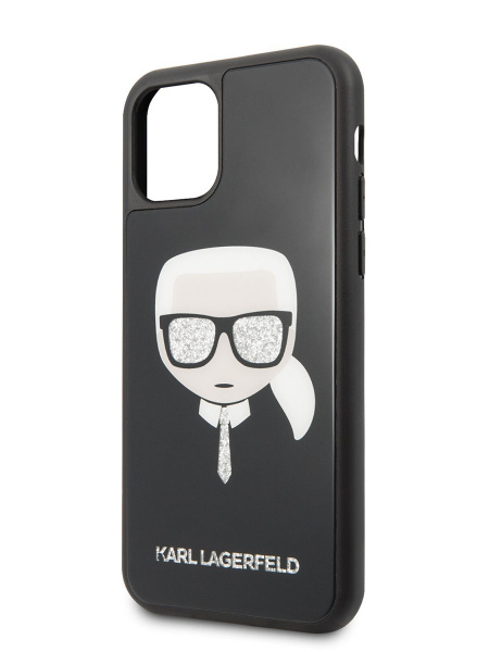 Чехол CG Mobile Karl Lagerfeld Double Layer Karl's Head Hard Glass для iPhone 11 Pro, цвет Черный (KLHCN58DLHBK)