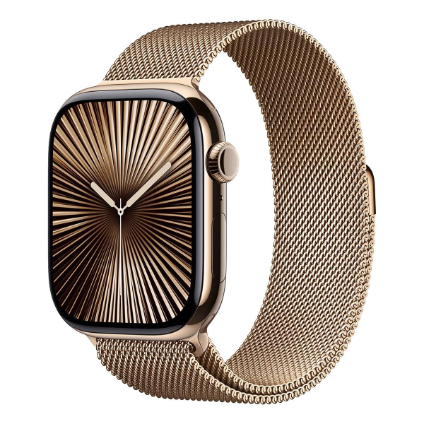 Apple Watch Series 10, 46мм корпус из титана цвета «Gold», ремешок Milanese Loop «Gold»