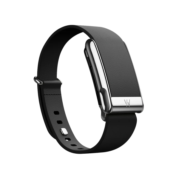 Кожаный ремешок Whoop LeatherLuxe для Whoop Life MG 5.0, L, 16-20,4 мм,  Black Camel/Silver Titanium