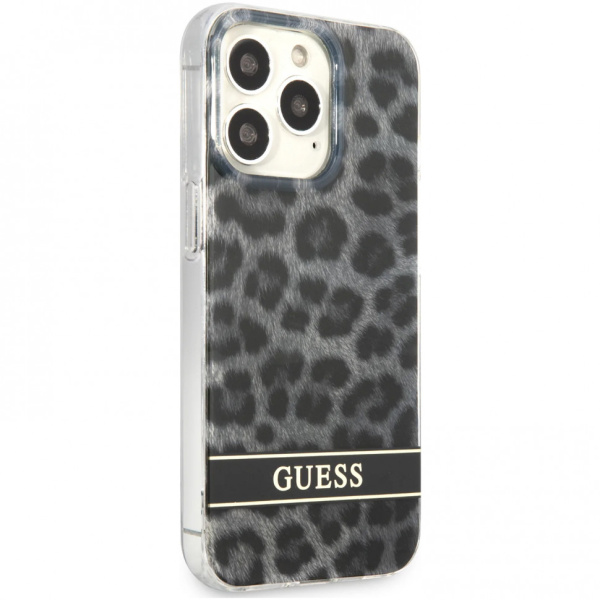 Чехол CG Mobile Guess PC/TPU Leopard Hard для iPhone 13 Pro Max, цвет Серый (GUHCP13XHSLEOK)