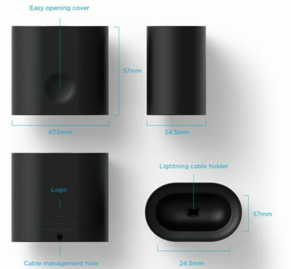 Док-станция Elago Charging Station для AirPods Black (EST-AP-BK)
