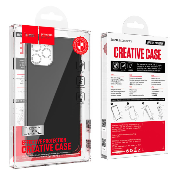 Чехол HOCO Thin series PP Case для iPhone 12/12 Pro Black, цвет Черный (0L-MG-WF148)