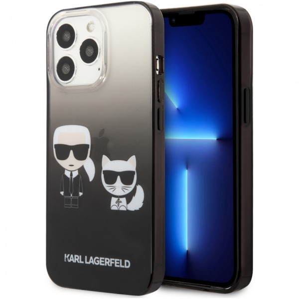 Чехол CG Mobile Karl Lagerfeld PC/TPU Karl & Choupette Hard для iPhone 13 Pro, цвет Черный градиент (KLHCP13LTGKCK)