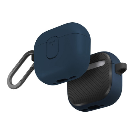 Чехол Uniq CLYDE Lock case Blue/Dark Grey для Airpods 4, серый
