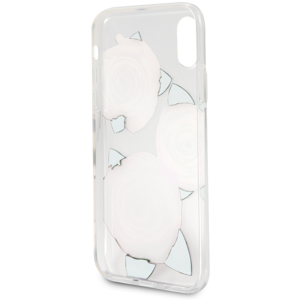 Чехол CG Mobile Guess Flower Desire Transparent Hard PC/Roses для iPhone X/XS, цвет Прозрачный красный (GUHCPXROSTR)