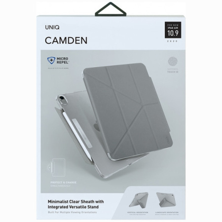 Чехол-книжка Uniq CAMDEN Anti-microbial для iPad Air 10.9 (2020), цвет Серый (NPDA10.9GAR(2020)-CAMGRY)