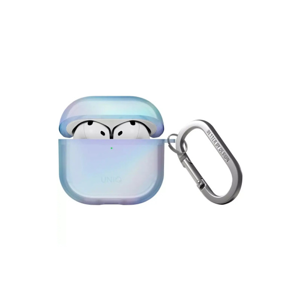 Чехол Uniq Iridescia (holographic) Eclipse Blue для Airpods 4