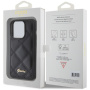 Чехол Guess PU Quilted with Script metal logo Hard для iPhone 15 Pro Max, цвет Черный
