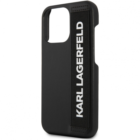 Чехол CG Mobile Karl Lagerfeld PU with Elastic Strap Hard для iPhone 13 Pro, цвет Черный (KLHCP13LSTKLBK)