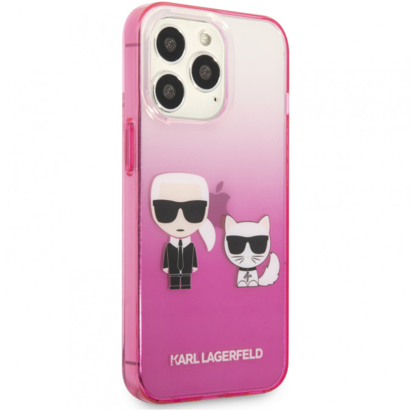 Чехол CG Mobile Karl Lagerfeld PC/TPU Karl & Choupette Hard для iPhone 13 Pro, цвет Розовый градиент (KLHCP13LTGKCP)