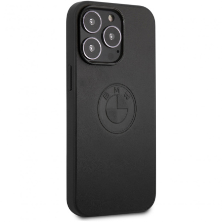 Чехол CG Mobile BMW Signature Genuine leather Embossed logo Hard для iPhone 13 Pro Max, цвет Черный (BMHCP13XREELK)