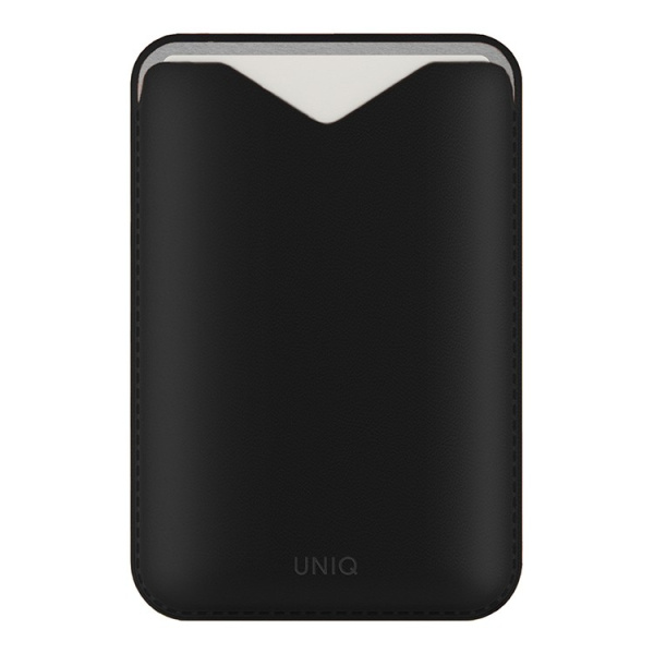 Картхолдер Uniq Lyden EVO магнитный кожаный с подставкой для телефона, Black