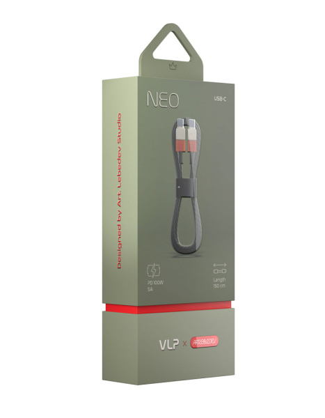 Кабель VLP NEO [USB-C - USB-C] 100W 150см, Amber gray (1037001)