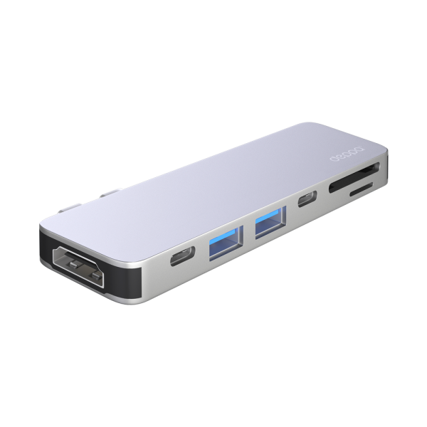 Адаптер-хаб Deppa USB-C адаптер для MacBook 7-в-1, серебро (73122)