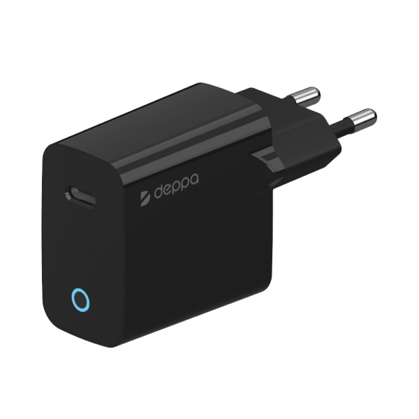 Сетевое ЗУ Deppa USB Type-C, Power Delivery, 25Вт, черный (11427)