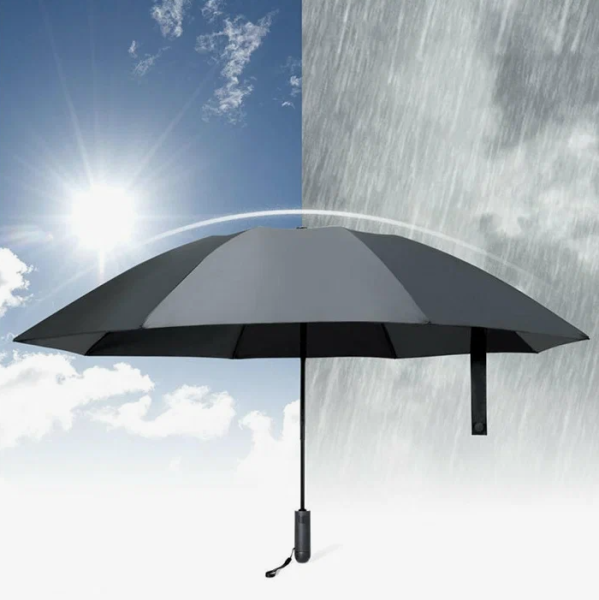 Зонт с фонариком U'REVO Automatic Reverse Folding Lighting Umbrella Чёрный