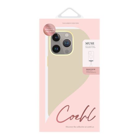 Чехол Uniq кожаный со шнурком COEHL MUSE Cream (MagSafe) для iPhone 16 Pro Max