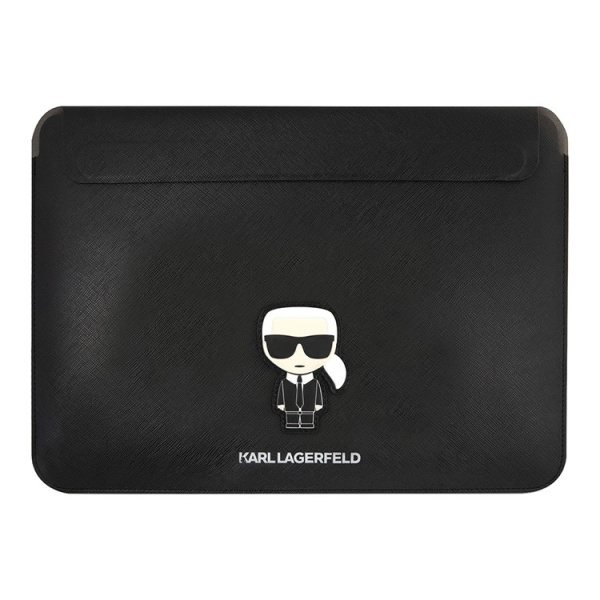 Чехол-папка Lagerfeld Saffiano Sleeve Ikonik Patch для ноутбуков 13-14 дюймов, черный (KLCS14PISFBK)