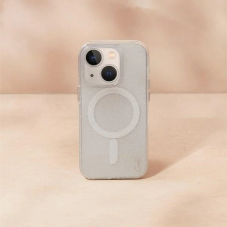 Чехол Uniq COEHL Lumino Sparkling (MagSafe) для iPhone 14, серебристый