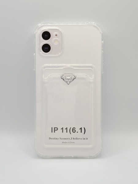 Чехол Card Pocket Case для iPhone 11 Clear, цвет Прозрачный