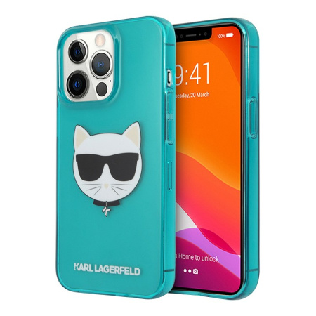 Чехол CG Mobile Karl Lagerfeld TPU FLUO Choupette Hard для iPhone 13 Pro Max, цвет Голубой (KLHCP13XCHTRB)