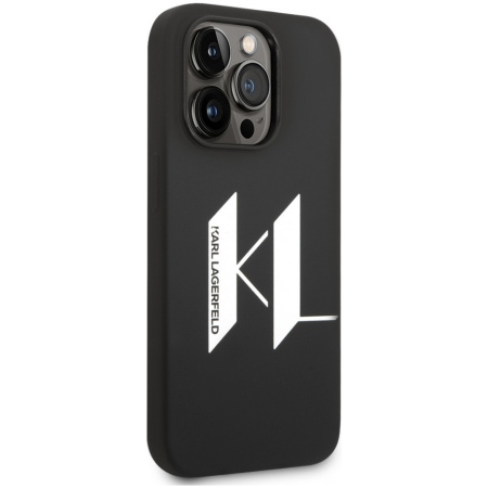 Чехол CG Mobile Karl Lagerfeld Liquid silicone Big KL logo Hard для iPhone 14 Pro, цвет Черный