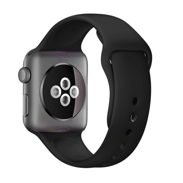 Ремешок для Apple Watch 42 mm/44 mm силиконовый (черный)