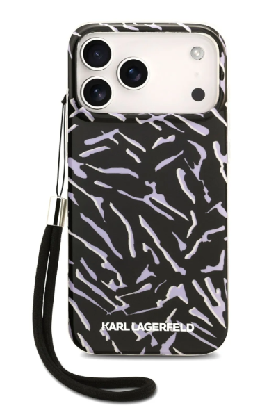 Чехол Lagerfeld IML Zebra Hard + Nylon Hand cord Purple для iPhone 17 Pro Max