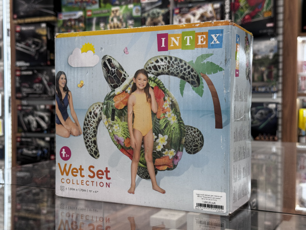 Надувной матрас для плавания INTEX "Черепаха с ручками" 191x170 см (57555)