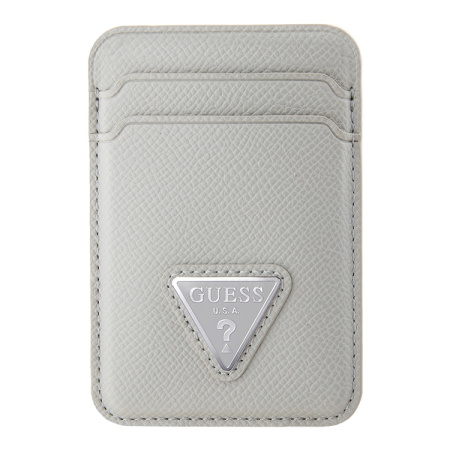 Картхолдер Guess Wallet Cardslot MagSafe PU Grained leather Triangle Metal logo Beige