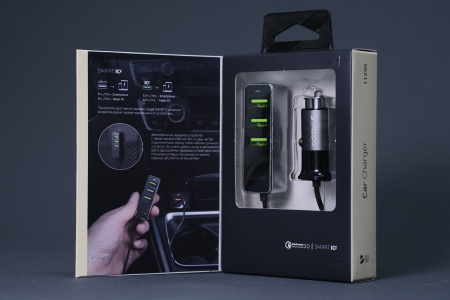 Автомобильное зарядное устройство Deppa Car Charger [3 USB + USB] 35W, Черный (11295)