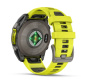 Смарт часы Garmin Fenix 8, 47 мм, Solar, Sapphire Titanium with AMP yellow/graphite silicone band