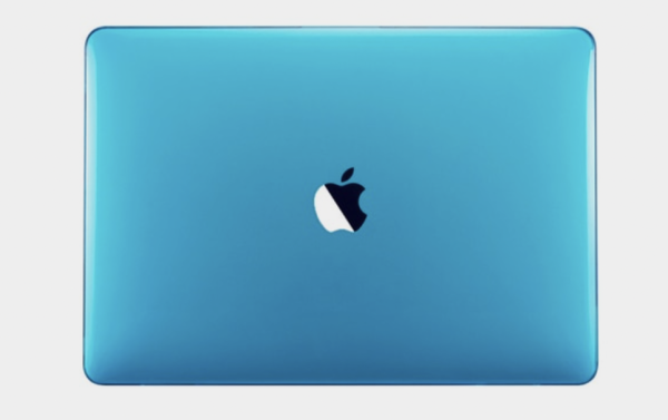Чехол пластиковый для Macbook Air 13 M2, голубой прозрачный