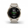 Смарт часы Garmin Epix Pro (Gen 2) Sapphire Edition 42 мм, золотистый корпус с нейлоновым ремешком сливочного цвета