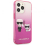 Чехол CG Mobile Karl Lagerfeld PC/TPU Karl & Choupette Hard для iPhone 13 Pro Max, цвет Розовый градиент (KLHCP13XTGKCP)