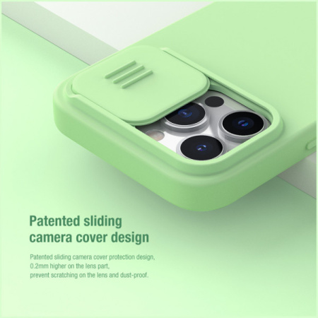 Чехол Nillkin CamShield Silky Silicone для iPhone 13 Pro, цвет Зеленый (6902048223387)