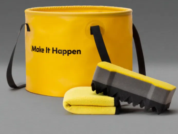 Набор для уборки Xiaomi HOTO Outdoor Wash Kit (ведро складное, тряпка, губка), Желтый