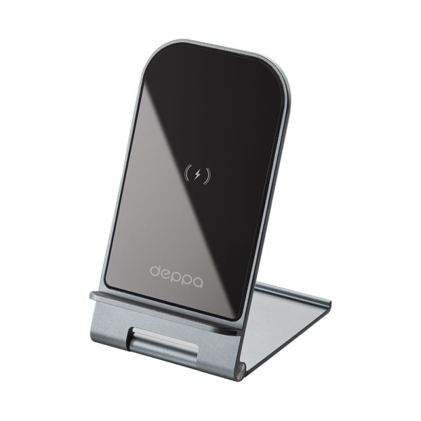 Беспроводное зарядное устройство Deppa Wireless Charger Slim 15W, Черный (23151)