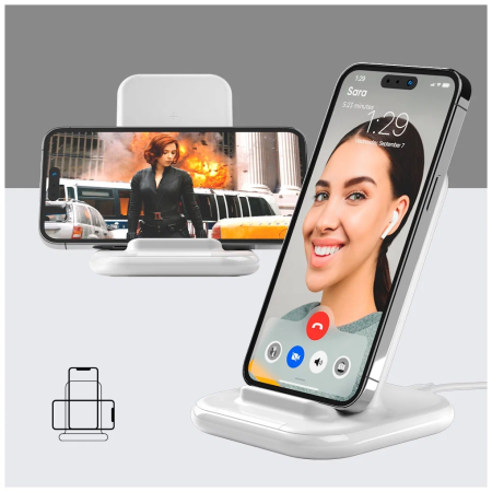 Беспроводное зарядное устройство Deppa QI Fast Charge 15W, белый (24020)