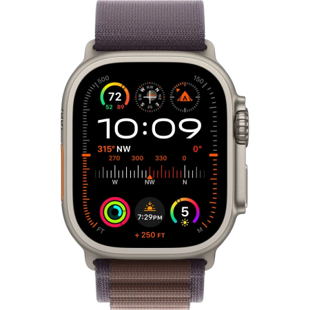 Apple Watch Ultra 2 49 мм корпус из титана ремешок Alpine Loop цвета "индиго"