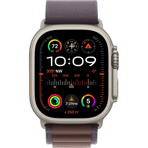 Apple Watch Ultra 2 49 мм корпус из титана ремешок Alpine Loop цвета "индиго"