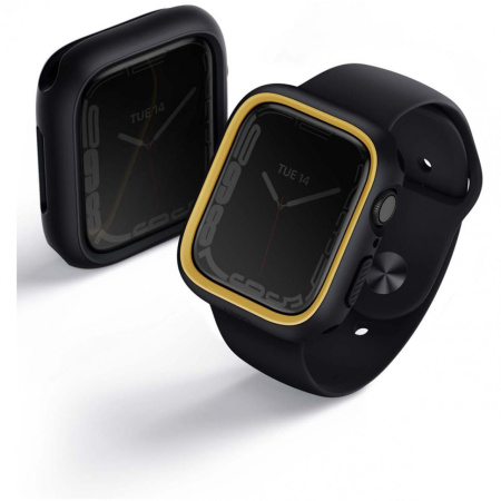 Чехол Uniq Moduo interchangable case для Apple Watch 4/5/6/SE/7/8 44/45 мм, цвет Черный/Желтый (45MM-MDBLKMUS)